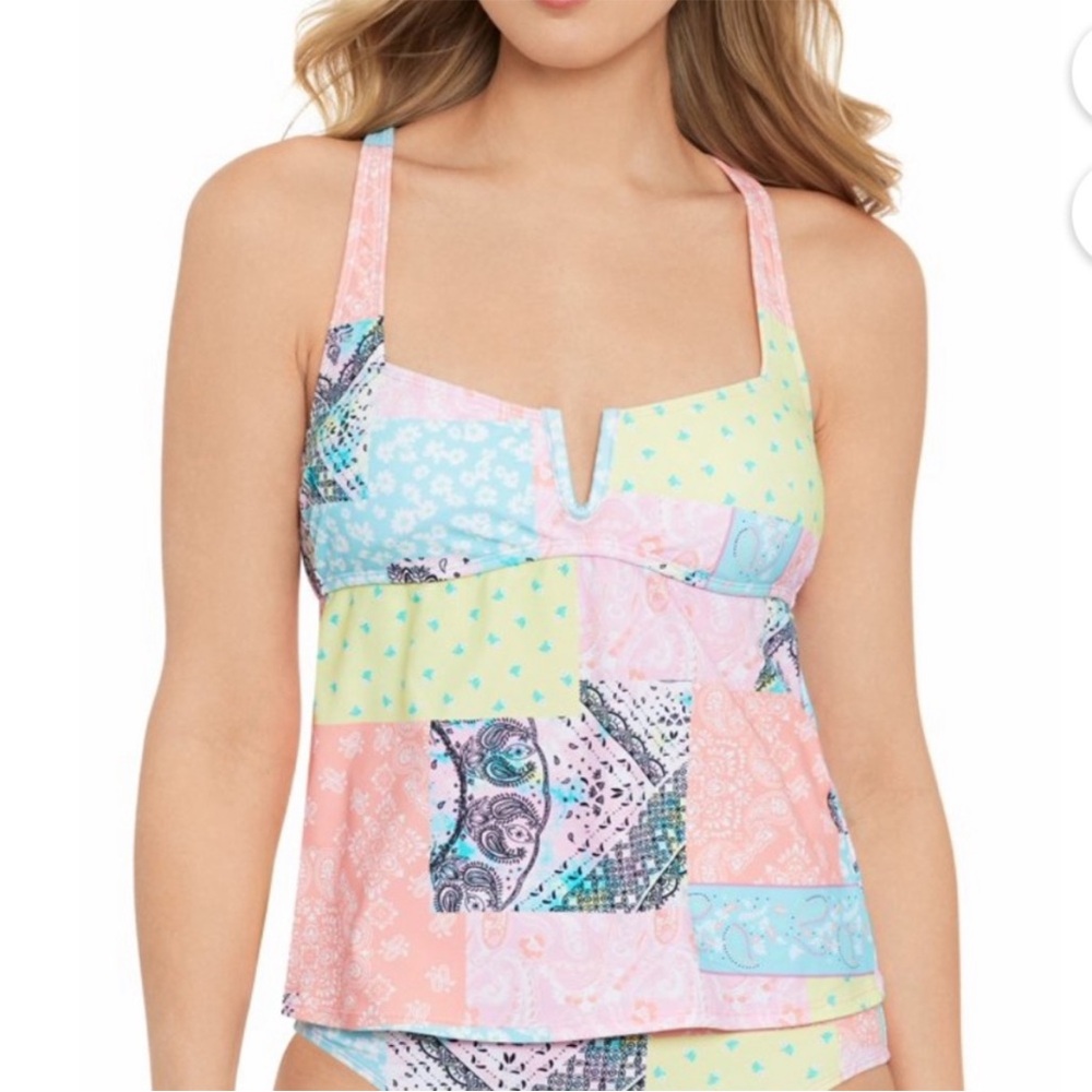 Salt Cove Juniors V Wire Tankini Top Sz L